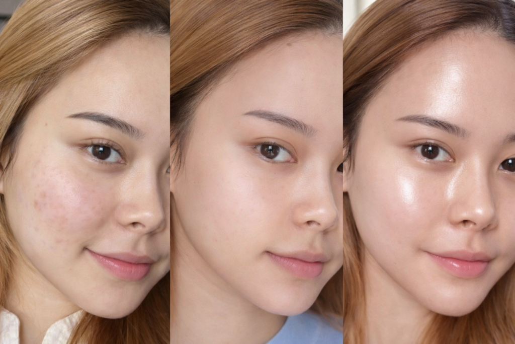 Skin transformation over time